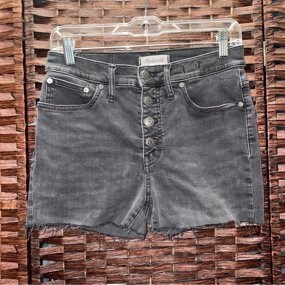 Madewell Black Button-Fly Denim Shorts, Size 28